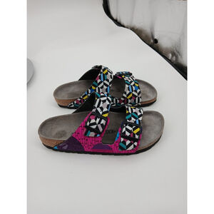 Birkenstock Arizona Sonar Geometric Sandals Limited Edition Sz 39 Womens 8 Vegan